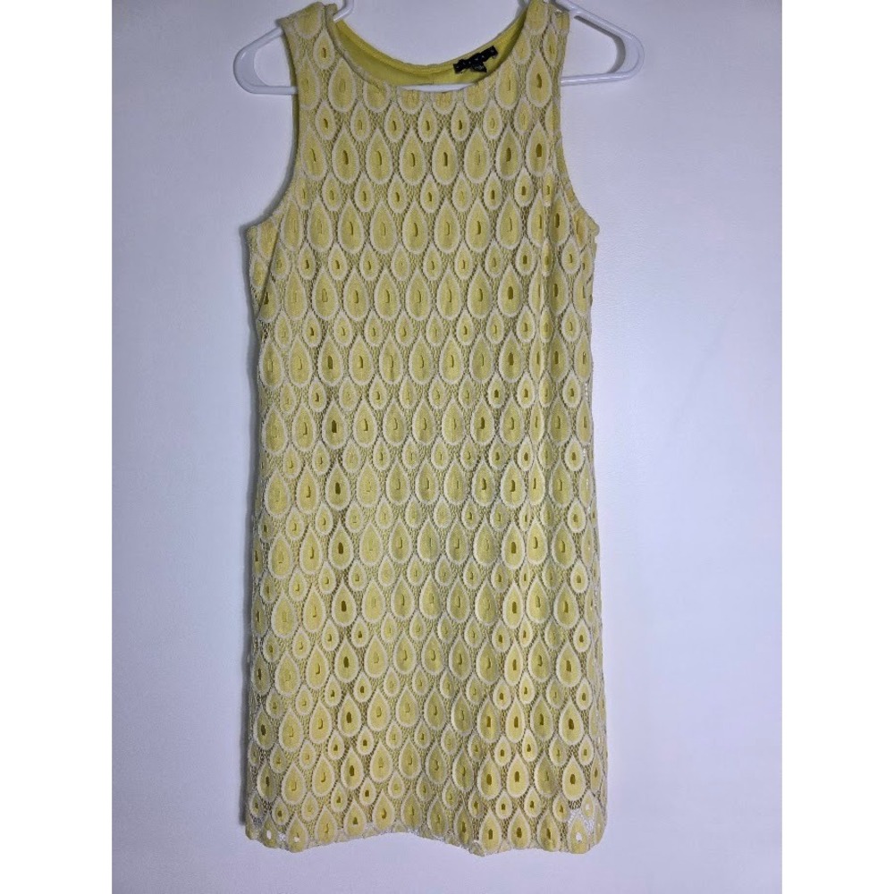 Tiana B. Women's Yellow & White Lace Sleeveless Dress‎ - Size 8
